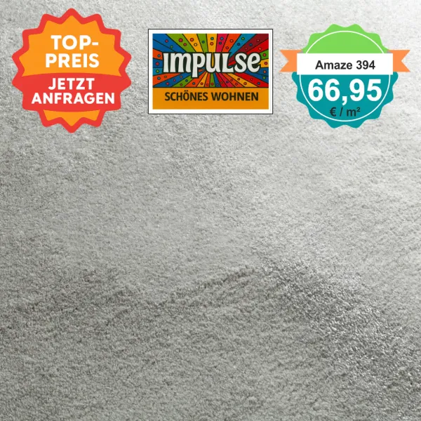 JAB Amaze – quadratische Draufsicht Velours-Teppichboden in fraise mit Preisaufdruck